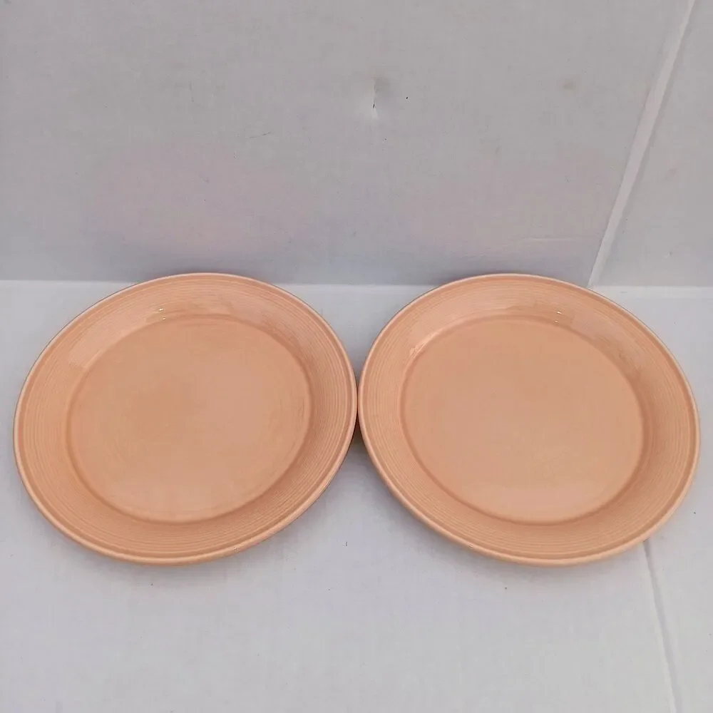 Vintage Nancy Calhoun Light Peach Salad Plate-Set Of 4-Stoneware-8
